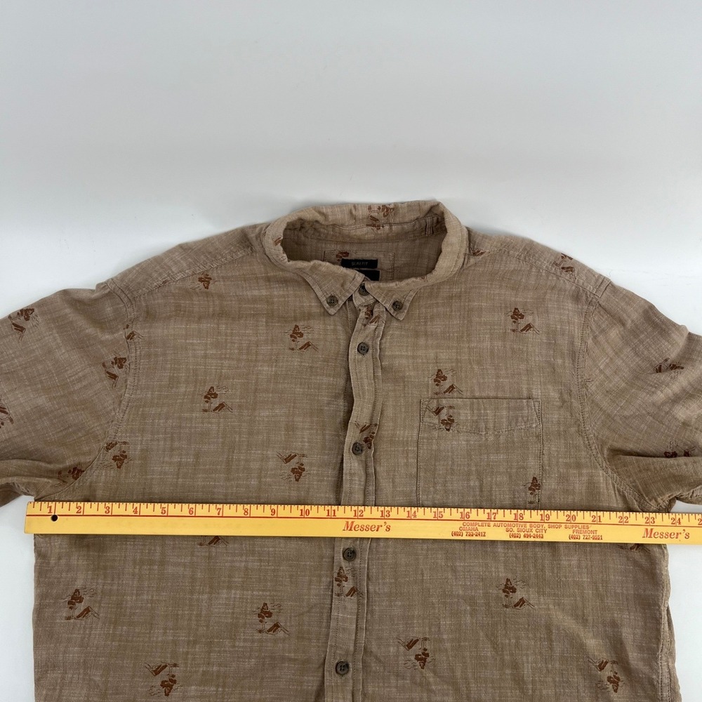 PrAna Broderick Slim Fit Short sleeve Wilderness Print Cotton Button Down XL - Picture 4 of 5